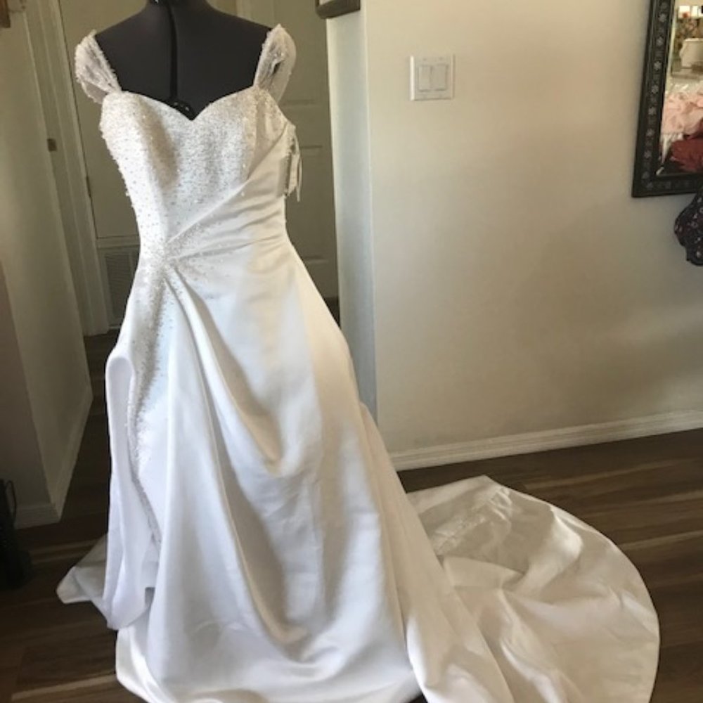 wedding dress with train beaded  asymmetrical 10